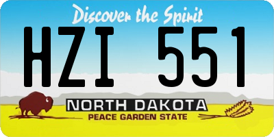 ND license plate HZI551