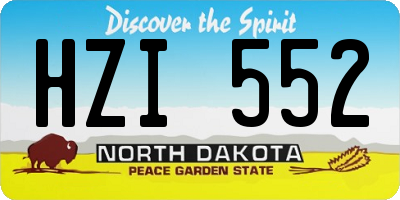 ND license plate HZI552