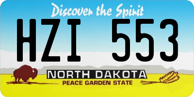 ND license plate HZI553