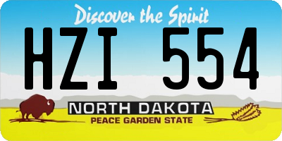 ND license plate HZI554