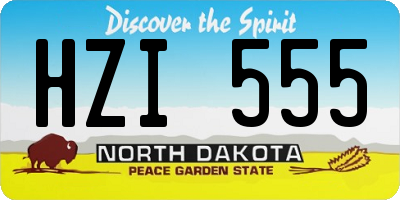 ND license plate HZI555
