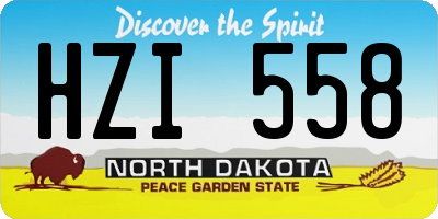 ND license plate HZI558