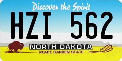 ND license plate HZI562