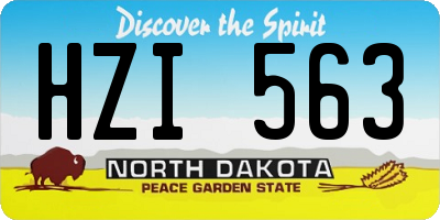 ND license plate HZI563