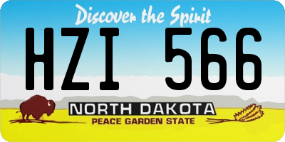 ND license plate HZI566