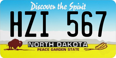 ND license plate HZI567