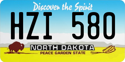 ND license plate HZI580
