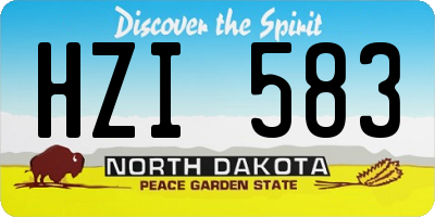 ND license plate HZI583