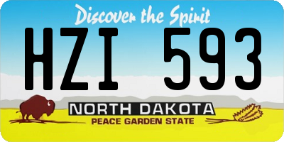 ND license plate HZI593