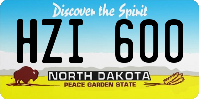 ND license plate HZI600