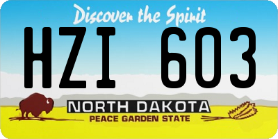 ND license plate HZI603