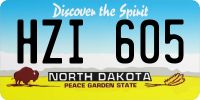 ND license plate HZI605