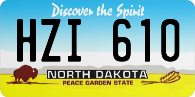 ND license plate HZI610