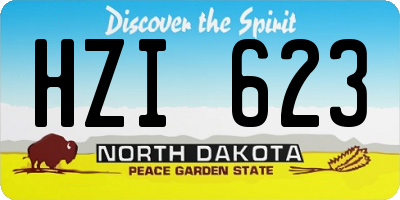 ND license plate HZI623