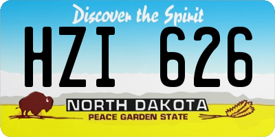 ND license plate HZI626
