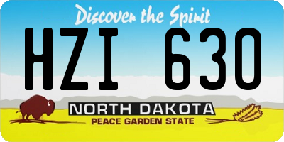 ND license plate HZI630