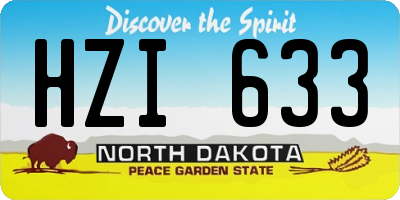 ND license plate HZI633