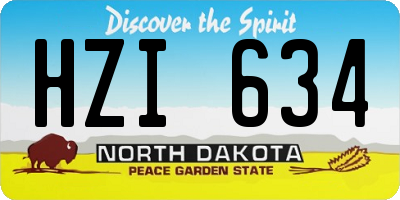 ND license plate HZI634