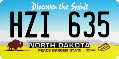 ND license plate HZI635