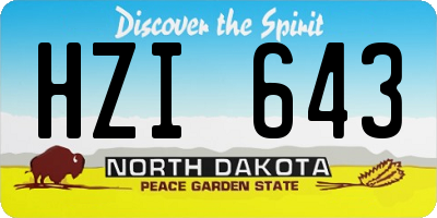 ND license plate HZI643