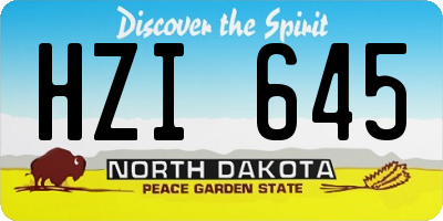 ND license plate HZI645