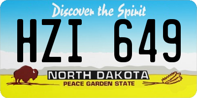 ND license plate HZI649