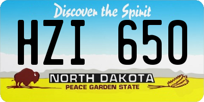 ND license plate HZI650