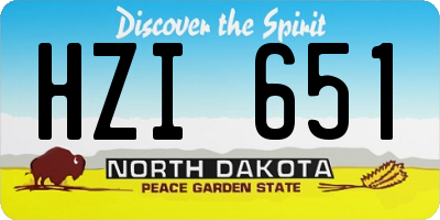 ND license plate HZI651