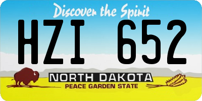 ND license plate HZI652