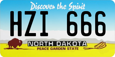 ND license plate HZI666