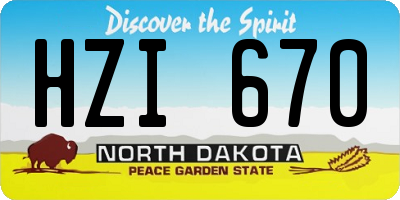 ND license plate HZI670