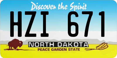 ND license plate HZI671