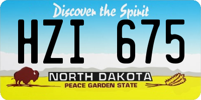ND license plate HZI675