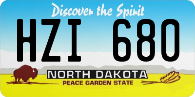 ND license plate HZI680