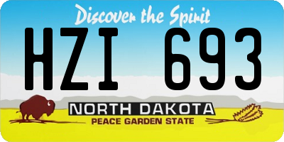 ND license plate HZI693