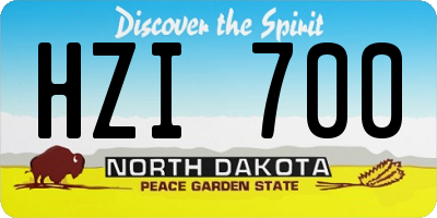 ND license plate HZI700