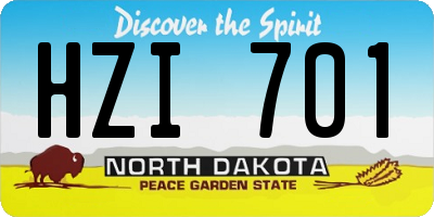 ND license plate HZI701