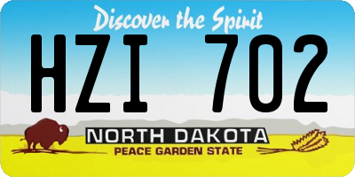ND license plate HZI702