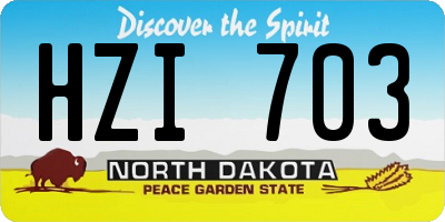 ND license plate HZI703