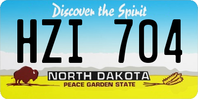 ND license plate HZI704