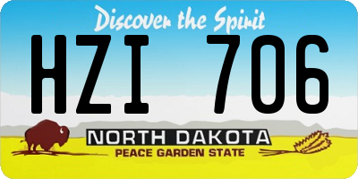 ND license plate HZI706