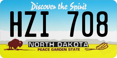 ND license plate HZI708