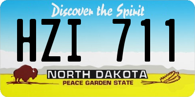 ND license plate HZI711