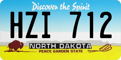 ND license plate HZI712