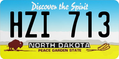 ND license plate HZI713