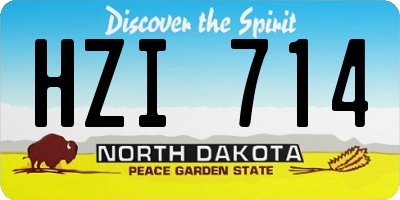 ND license plate HZI714