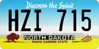 ND license plate HZI715