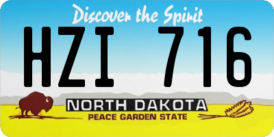 ND license plate HZI716