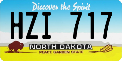 ND license plate HZI717