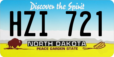 ND license plate HZI721